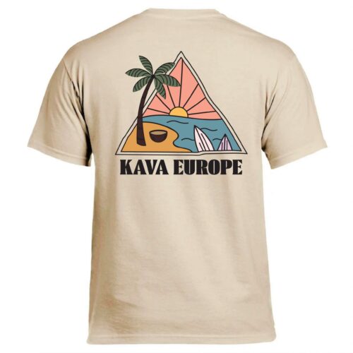 KAVA BEACH Tişört kahverengi / beyaz